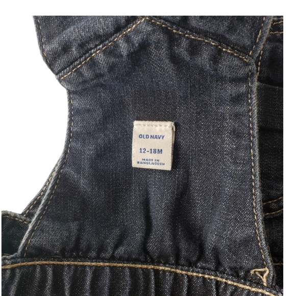 Old Navy Ruffle Butt Bibb Overall Denim Skirtals Gorp Farm Hippie 12-18 Months - Picture 2 of 4
